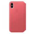 iPhone XS Leather Folio - Peony Pink