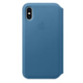iPhone XS Leather Folio - Cape Cod Blue