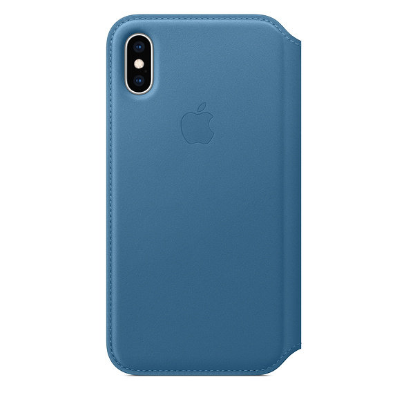 iPhone XS Leather Folio - Cape Cod Blue