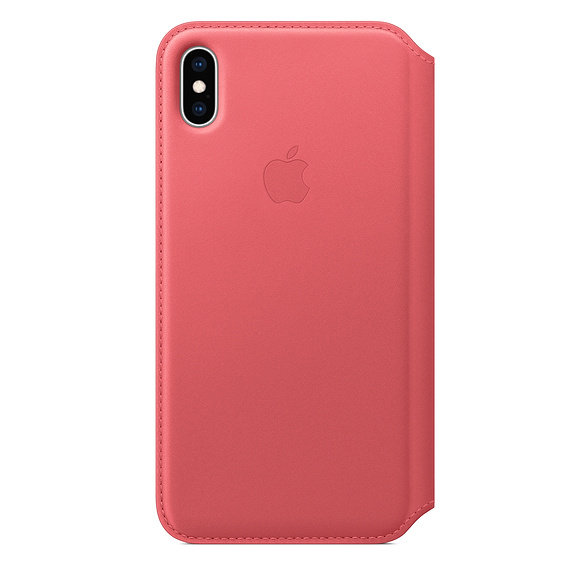 iPhone XS Max Leather Folio - Peony Pink