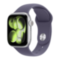 Apple Watch Series 11 GPS, 46mm Silver Aluminum Case with Purple Fog Sport Band (S/M) (MEV94)