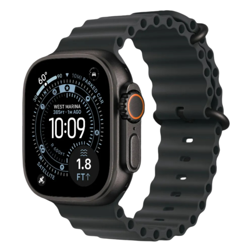 Apple Watch Ultra 3 GPS + LTE, 49mm Black Titanium Case with Black Ocean Band (MF0J4)